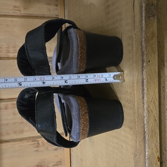 Aetrex Arielle Wedge Leather Sandals Black Size 7.5-8 - Picture 6 of 10
